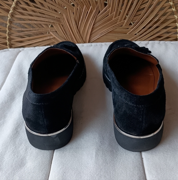 Franco Sarto Women's Black Suede Tassel Loafers_8 - Picture 3 of 6